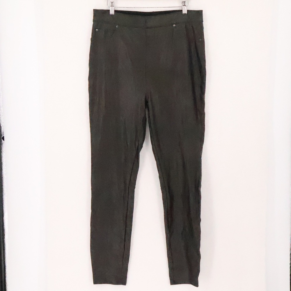 Spanx Faux Vegan Leather Leggings Pants Womens Size XL Tall Black Pockets Baddie